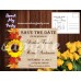 Sunflower Wedding Save the Date, Fall leaves Wedding Save the date,(001w)